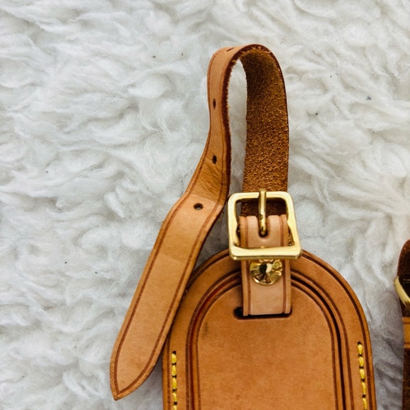 Louis Vuitton Brown Leather Luggage Tag/Piognet Set - Picture 7 of 10